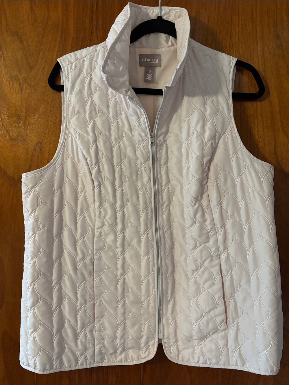 Chico's light pink Quilted Zip-Front Vest